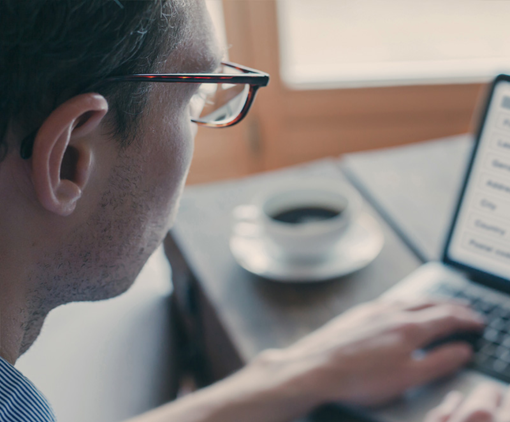 Man working on his laptop
